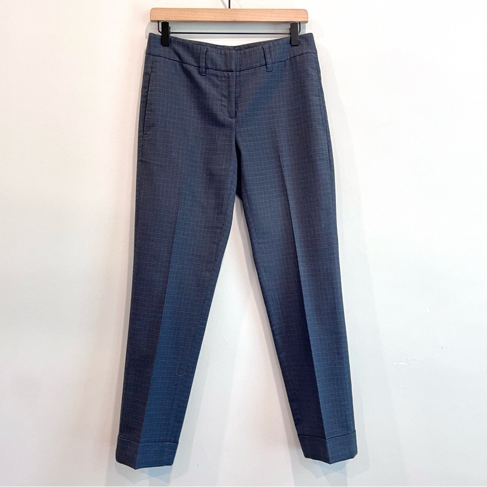 CAbi Houndstooth Plaid Cuffed Hem Dress Pants